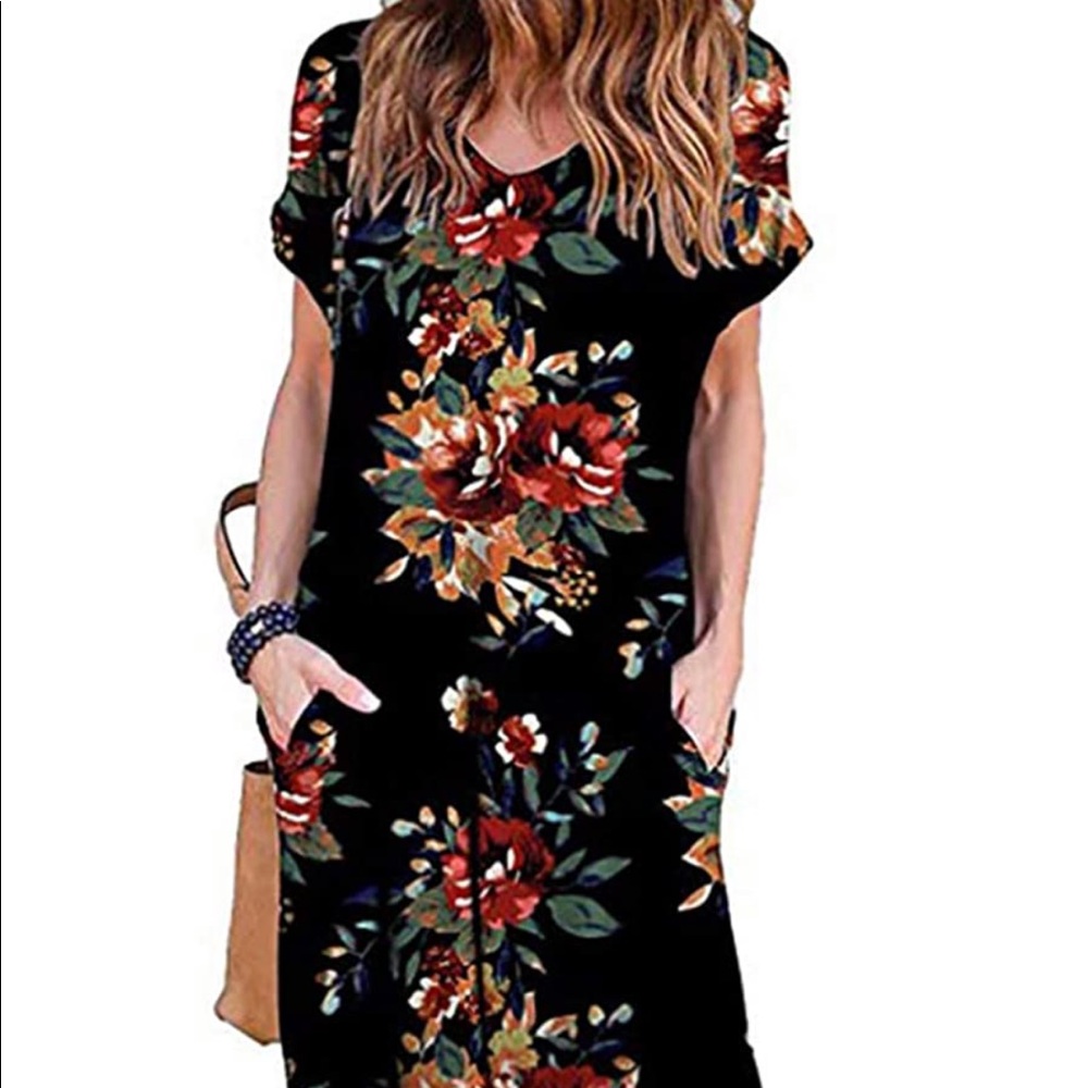 Floral Maxie dress with shirt sleeve